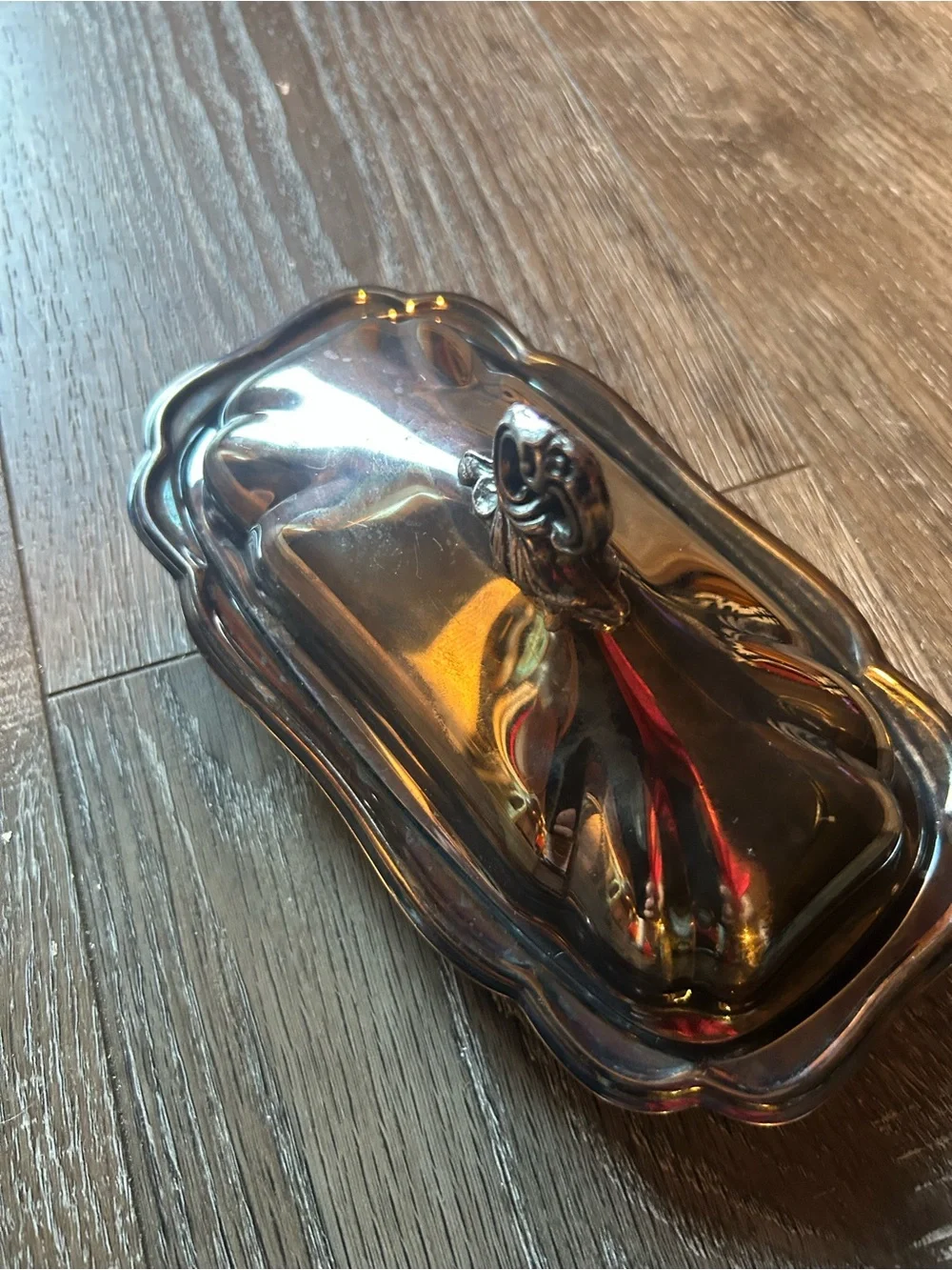Vintage FB Rogers Silverplate Butter Dish with Glass Insert
